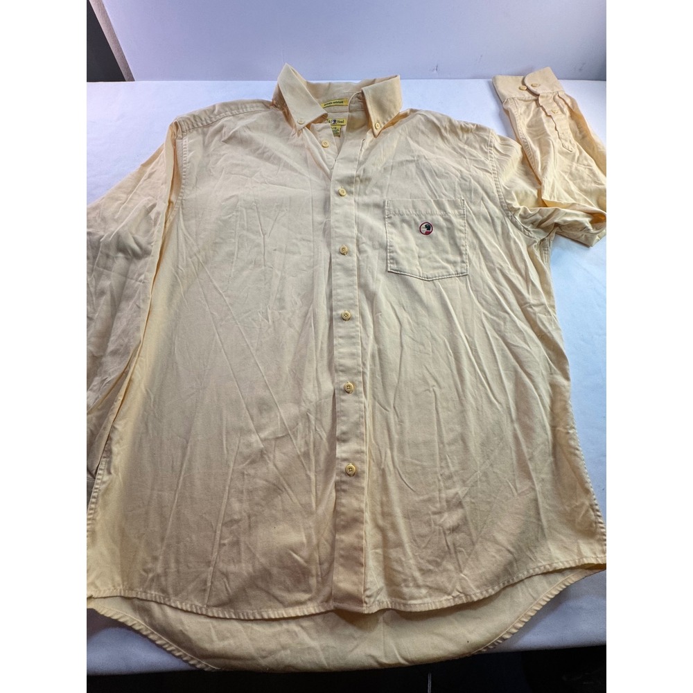 Duck Head Mens Large Yellow Long‎ Sleeve Wrinkle Resistant Button Down Shirt